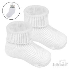 S901-W: 2 Pack White Turnover Socks (0-3m)